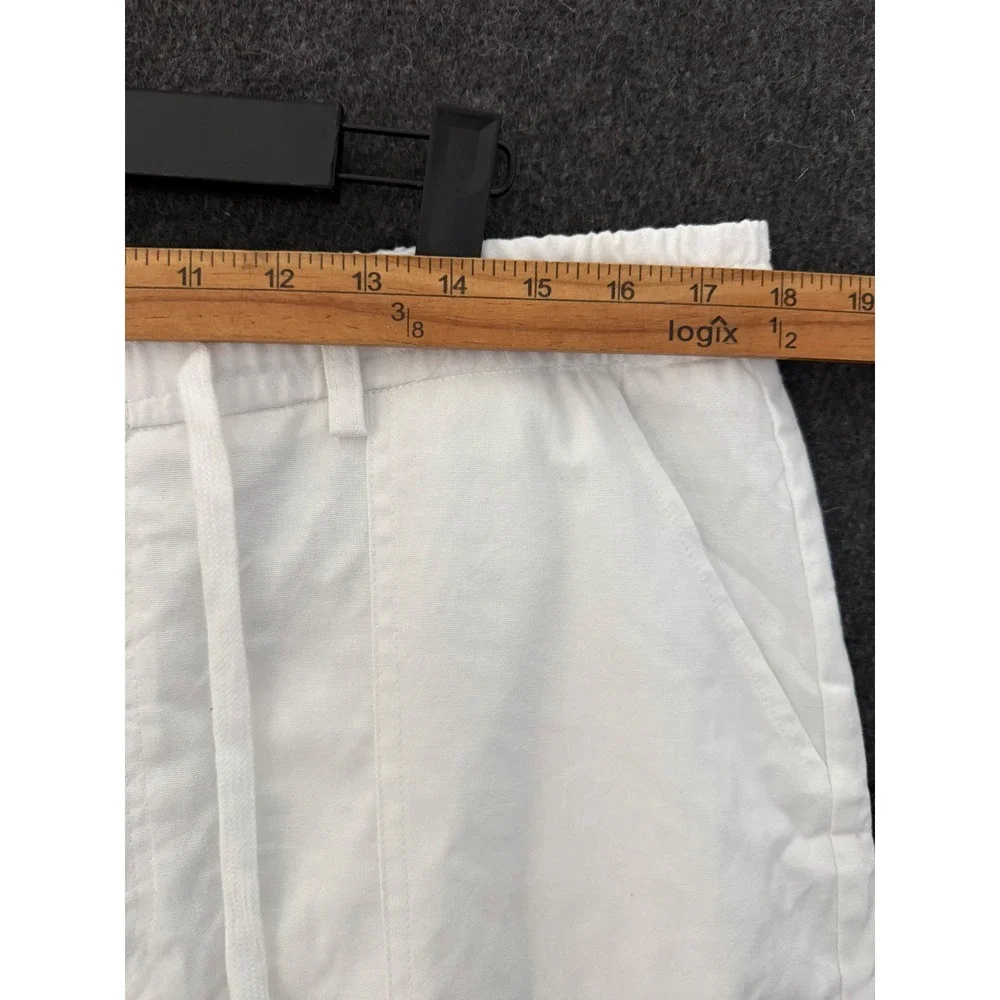 Men's White Linen Blend Drawstring Pants Resort Cruise Party Vaca Preppy Church